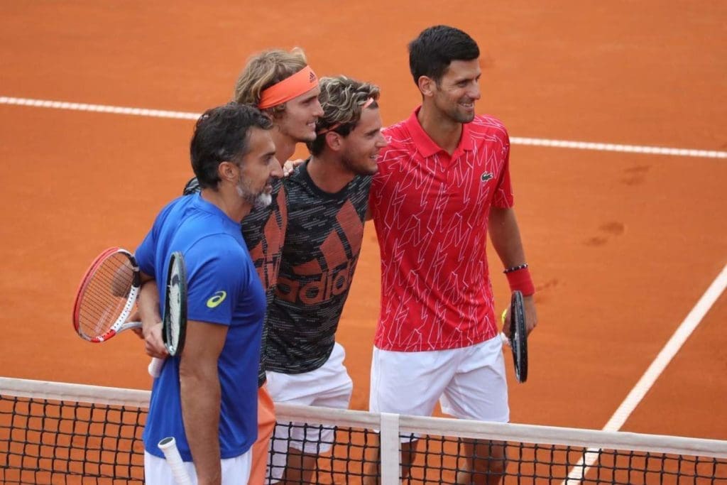 Djokovic, Thiem y Zverev durante el Adria Tour.