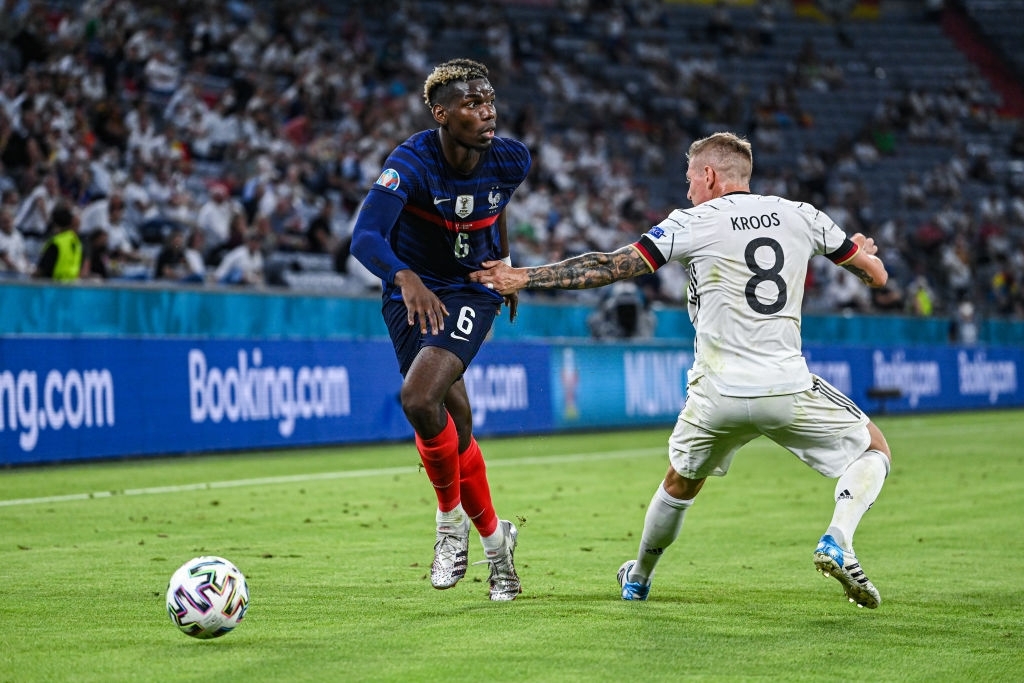 Paul Pogba en la victoria de Francia 1-0 sobre Alemania en la Eurocopa