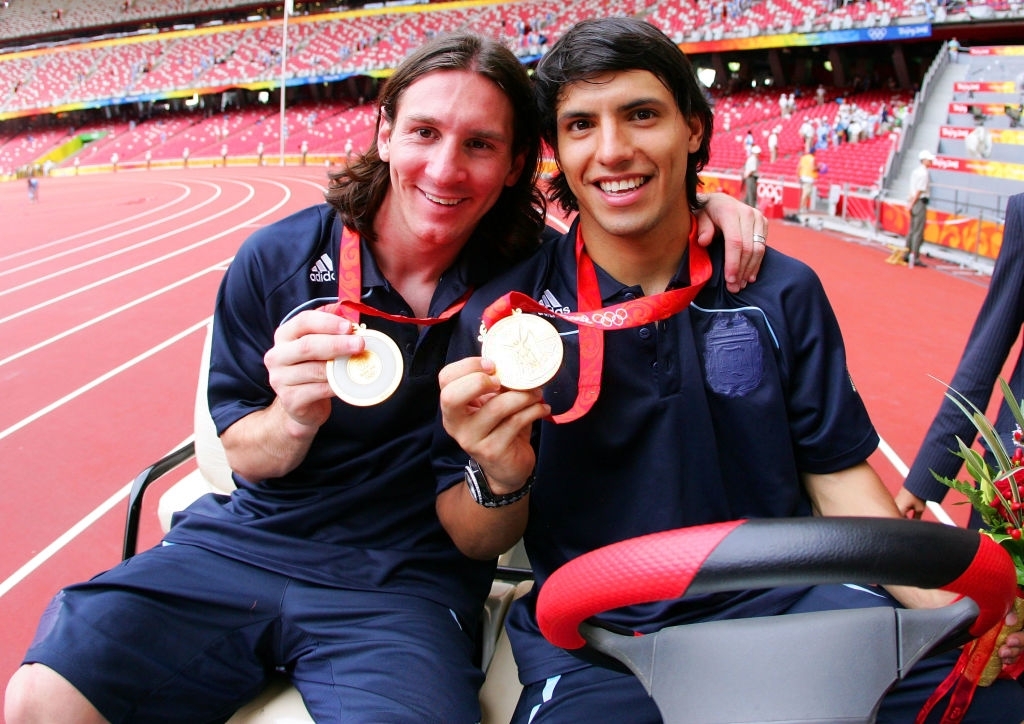 Leo Messi y Kun Agüero en los Juegos Olímpicos de Beijing 2008