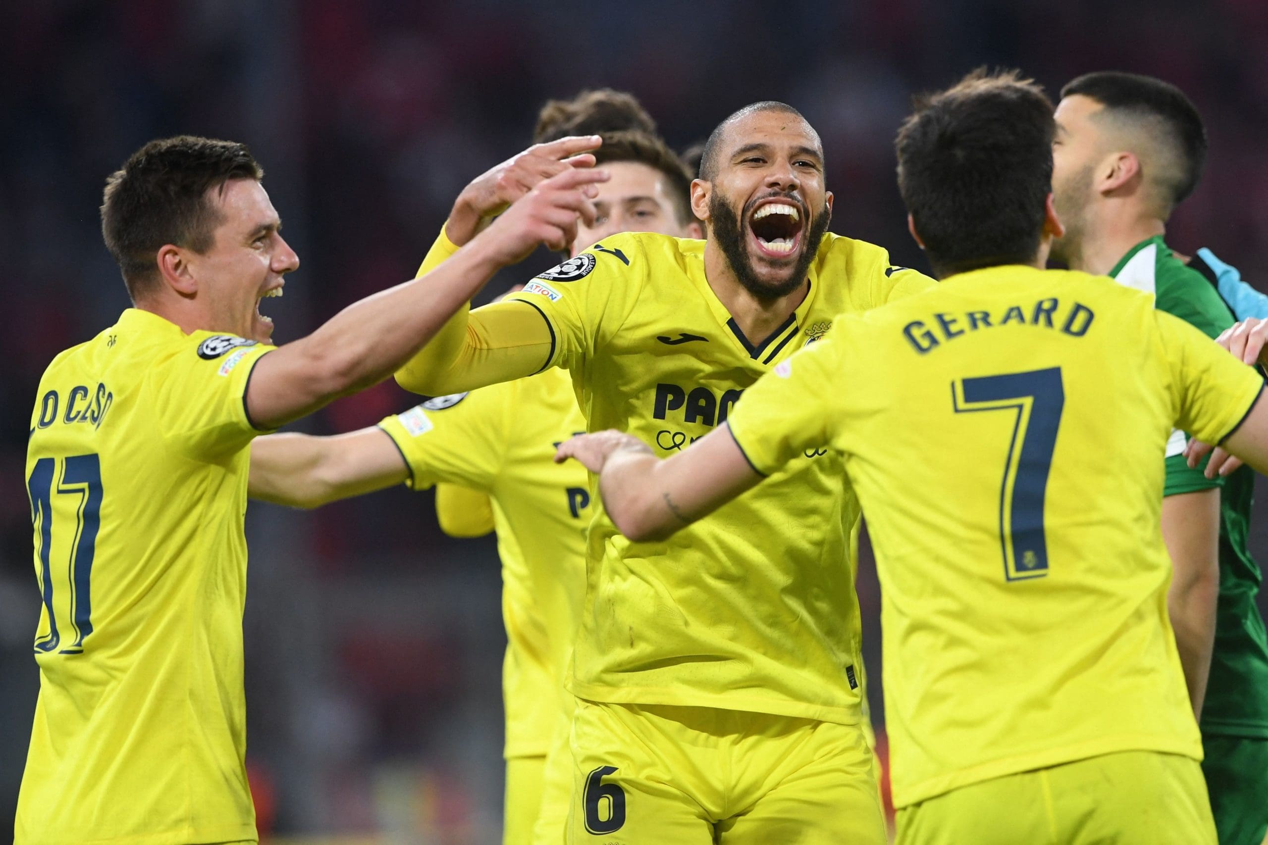 El festejo del Villarreal tras eliminar al Bayern