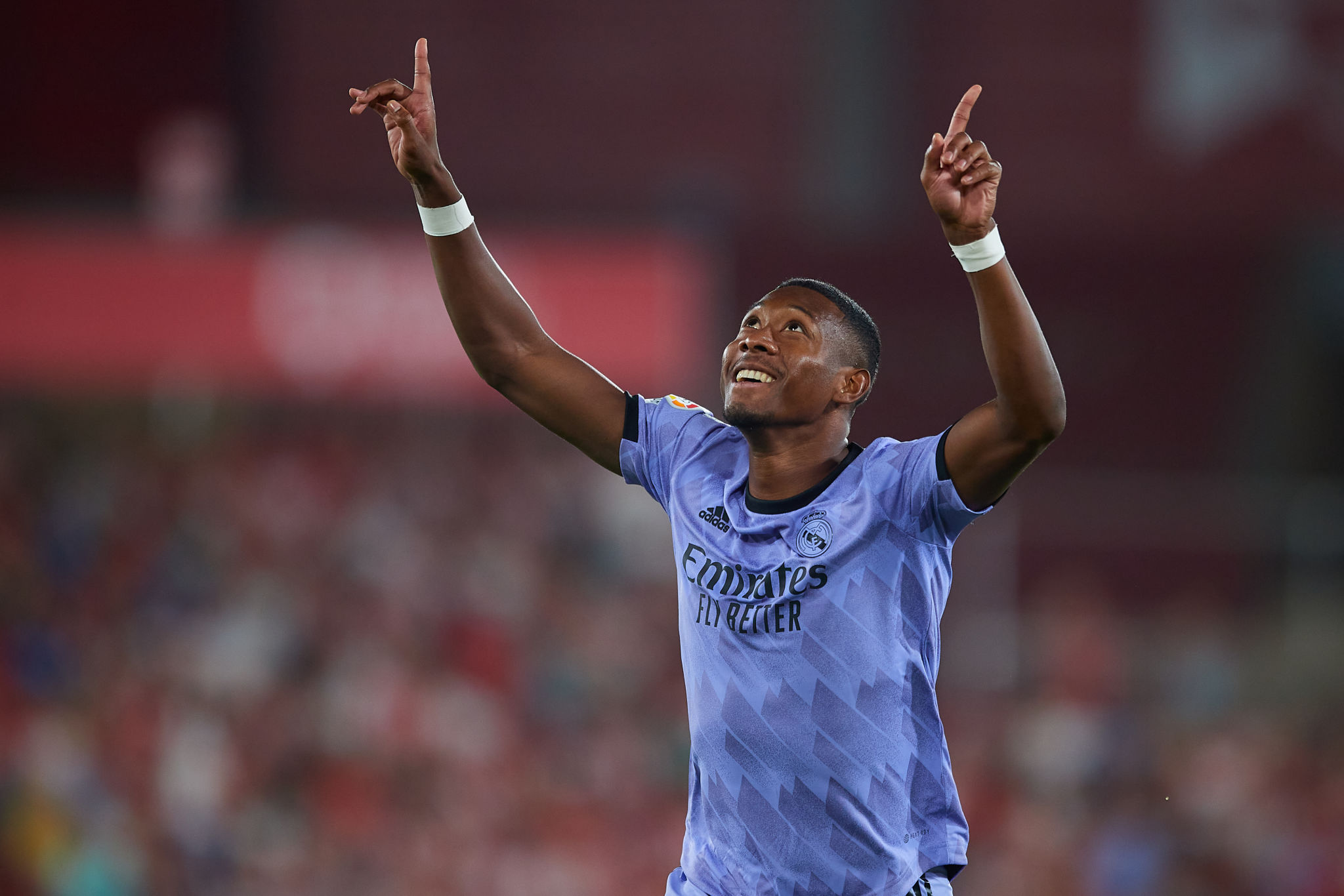 David Alaba celebra su golazo contra Almería