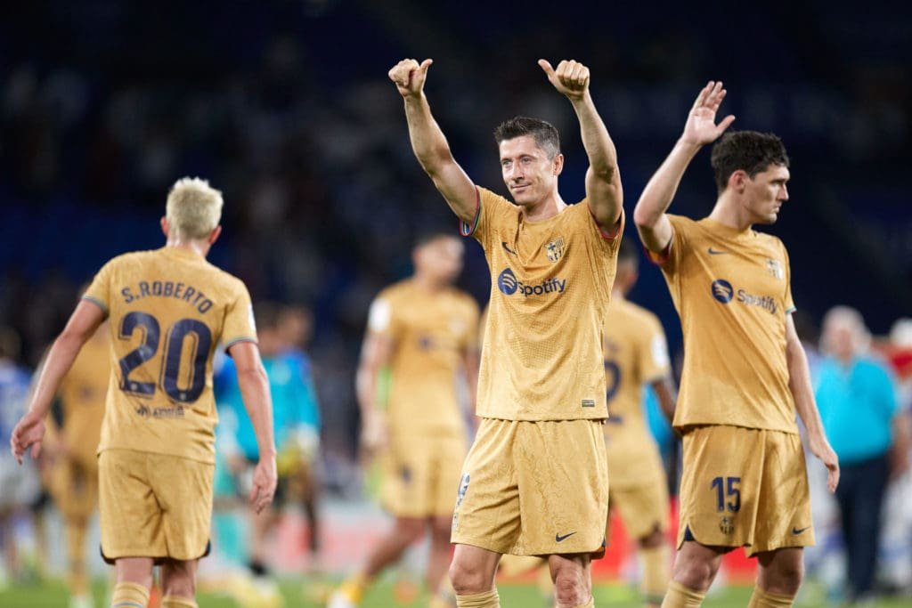 Robert Lewandowski anotó sus dos primeros goles en La Liga