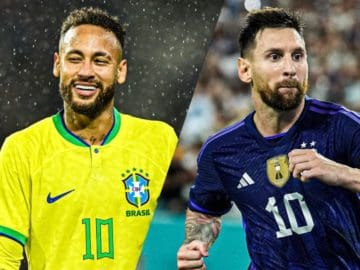 Neymar y Leo Messi, figuras de Brasil y Argentina
