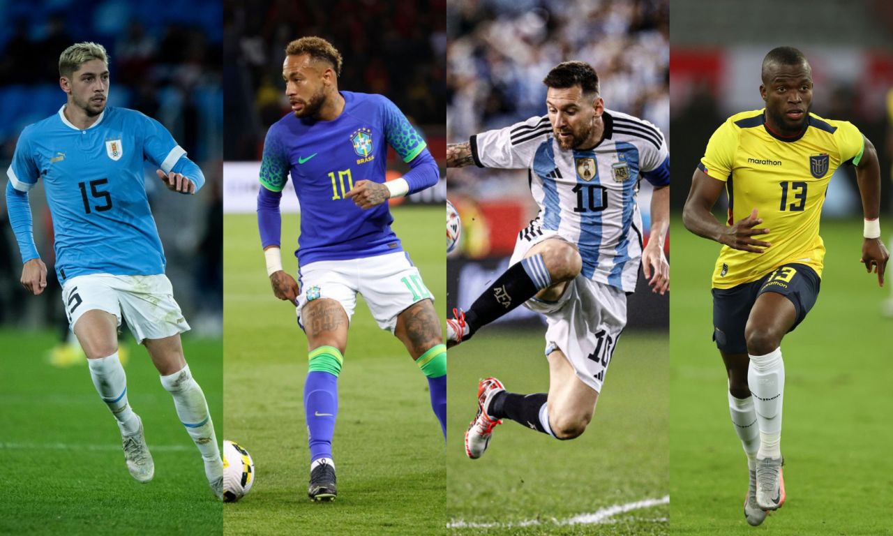 Valverde, Neymar, Messi y Valencia, figuras sudamericanas en el camino a Qatar 2022