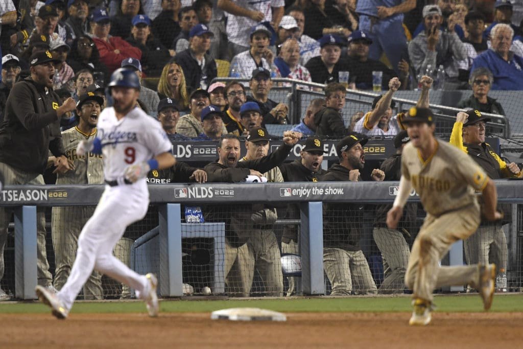 division series san diego padres v los angeles dodgers game two 1