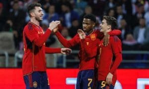 Ansu Fati y Gavi anotaron dos de los goles de España