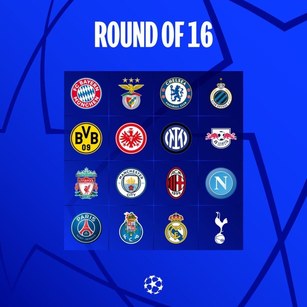 Los clasificados a octavos de final de la Champions League