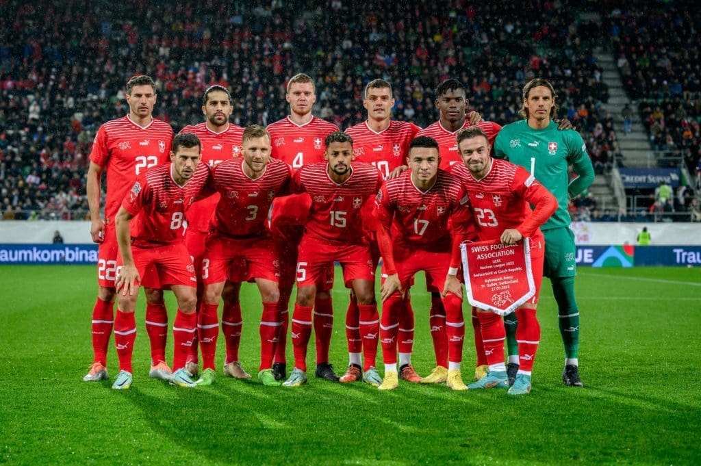 El 11 titular de Suiza en un partido previo a Qatar 2022.