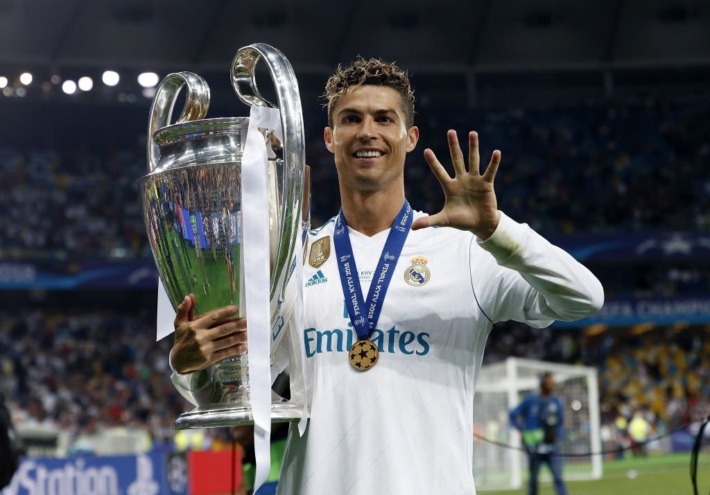 Cristiano Ronaldo al ganar su quinta Champions, cuarta con Real Madrid