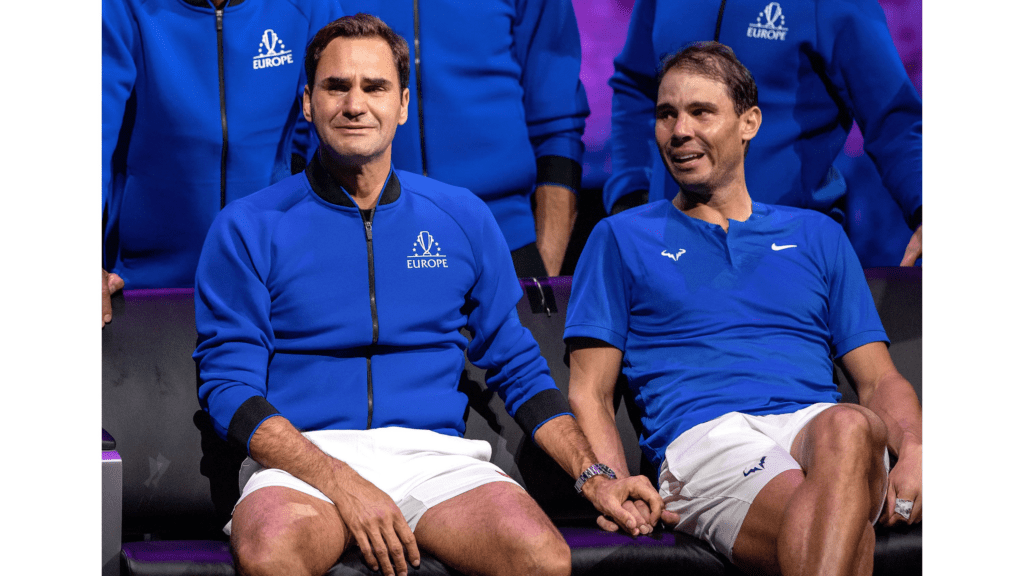 Federer y Nadal en la despedida del suizo de la ATP.