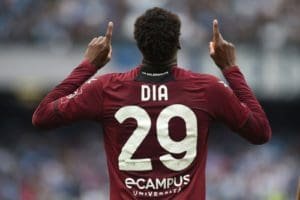 Boulaye Dia, autor del gol del empate de la Salernitana ante Napoli.