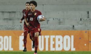 David Martínez, figura de la Vinotinto en el Sudamericano sub 17. Foto: Conmebol.