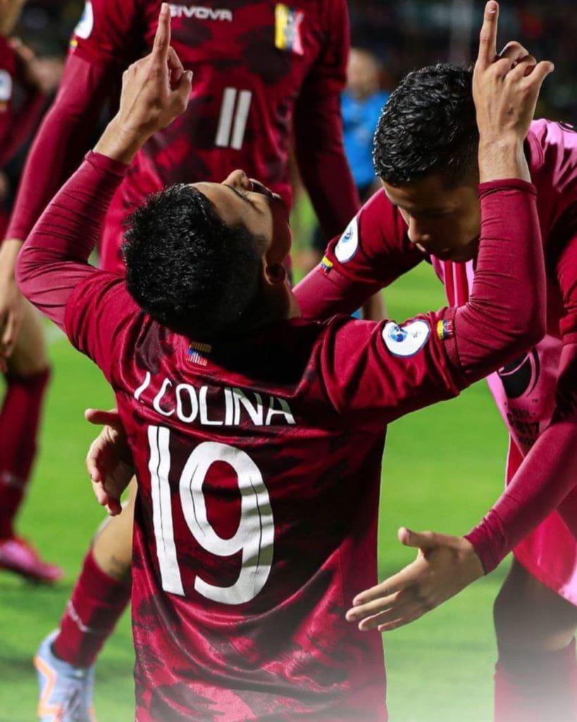 Junior Colina anotó el gol de Venezuela ante Ecuador. Foto: FVF.