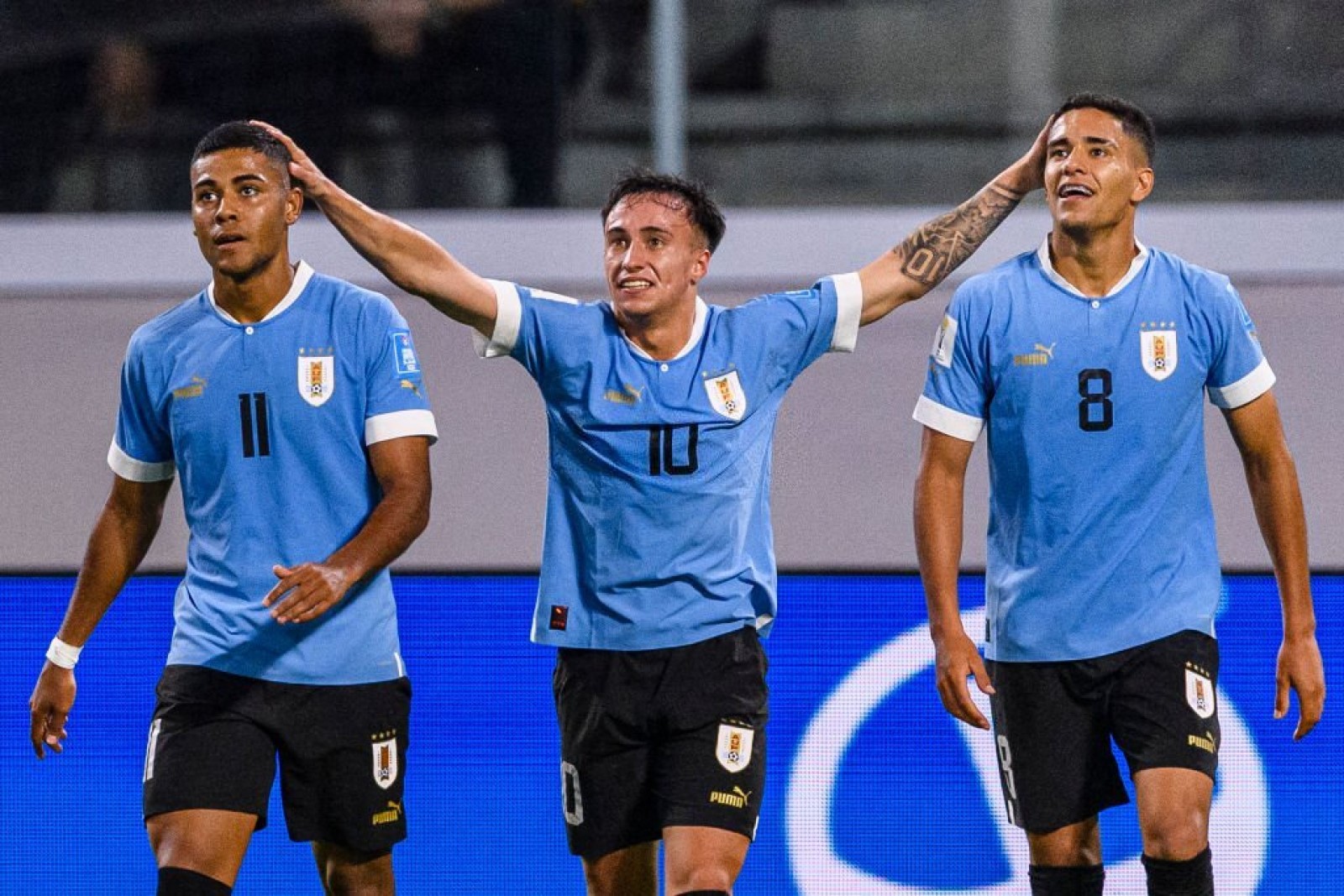 Juan De Los Santos, Franco Gonzalez y Rodrigo Chagas, figuras de Uruguay en el Mundial sub 20.