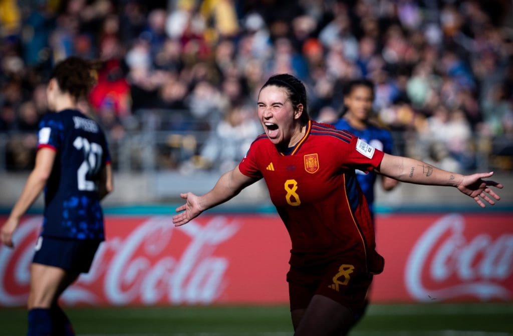 Mariona hace el gol inicial en la victoria de España en el Mundial Femenino 2023. Foto: Selección España.