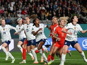 Las jugadores de Portugal y Estados Unidos.