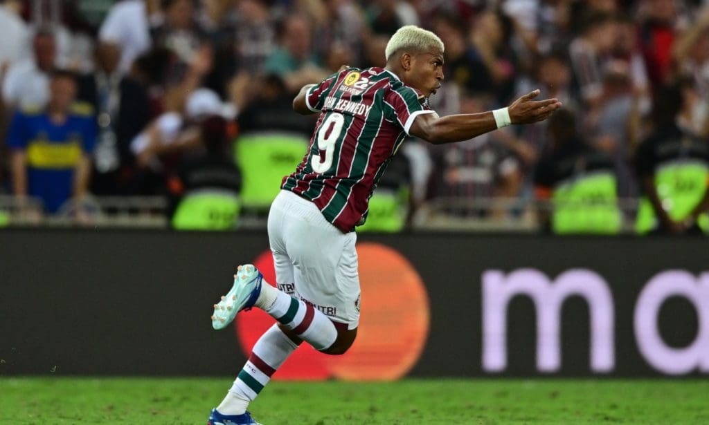 John Kennedy, autor del 2-1 para Fluminense ante Boca Juniors. Foto: Conmebol.