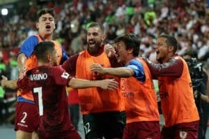 Venezuela tras el gol de Jefferson Savarino ante Perú.
