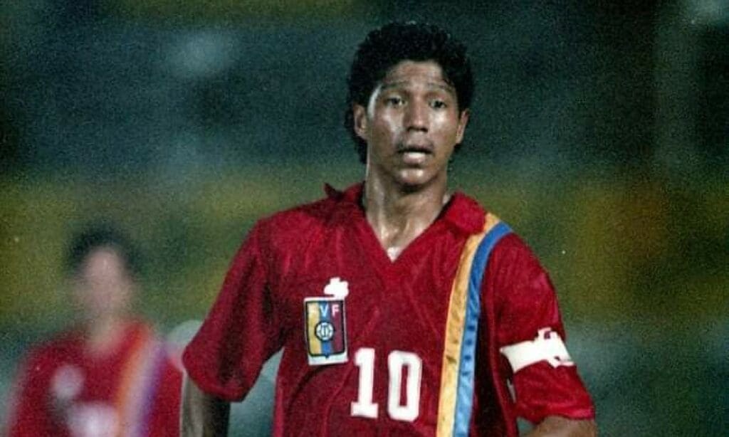 Stalin Rivas, el goleador más joven de la historia de la selección de fútbol de Venezuela. 