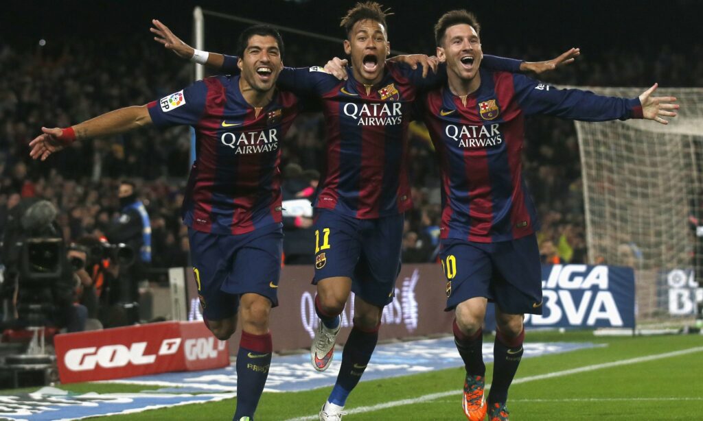 Suárez, Neymar y Messi en sus tiempos en el Barcelona.