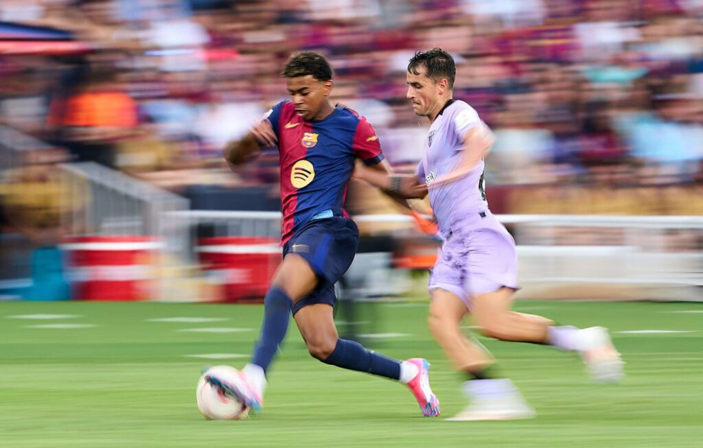 Lamine Yamal anotó su primer gol de la temporada con Barcelona.