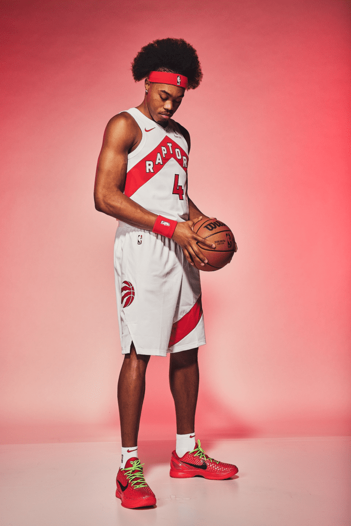 Scottie Barnes de los Toronto Raptors durante el NBA Media Day.