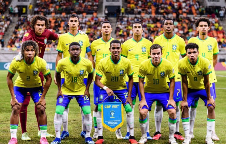 Selección sub 17 de Brasil en el Mundial de la categoría de 2023.