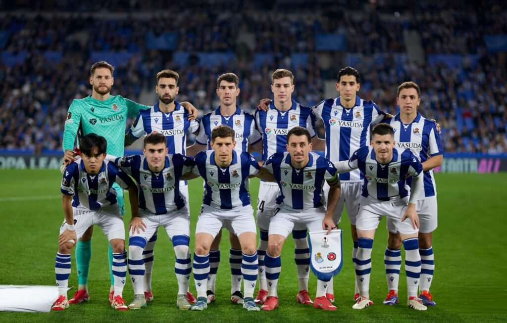 La Real Sociedad antes del duelo de vuelta contra Midtjylland.