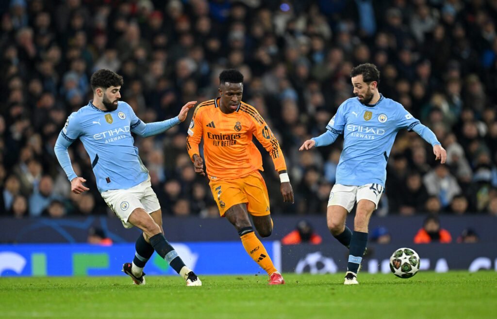 manchester city v real madrid cf uefa champions league 2024 25 league knockout play off first leg 1