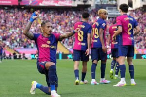 Raphinha anotó dos goles en la victoria de Barcelona 4-3 sobre Real Madrid en El Clásico.