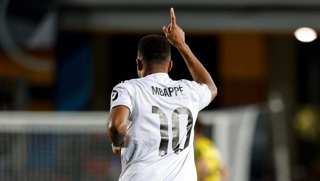 Mbappé brilla con hat-trick en goleada del Real Madrid sobre Kairat Almaty 9 Mbappé