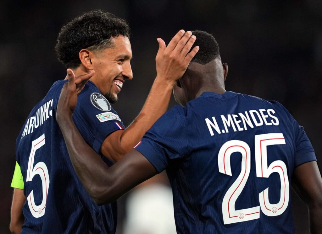 PSG arrancó a fondo: el campeón goleó 4-0 al Atalanta 1 Marquinhos y Nuno Mendes.