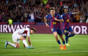 Fermín marcó triplete en Champions League para el triunfo de Barcelona sobre Olympiacos 6-1.