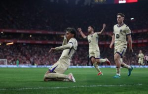 Lamine Yamal marcó su 14° gol en La Liga, esta vez para la victoria 1-0 de Barcelona sobre Athletic Club de Bilbao.