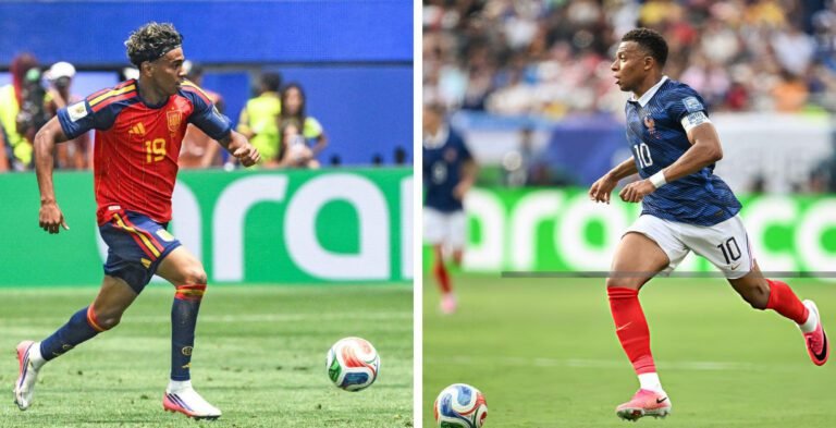 Home 31 Lamine Yamal y Kylian Mbappé.