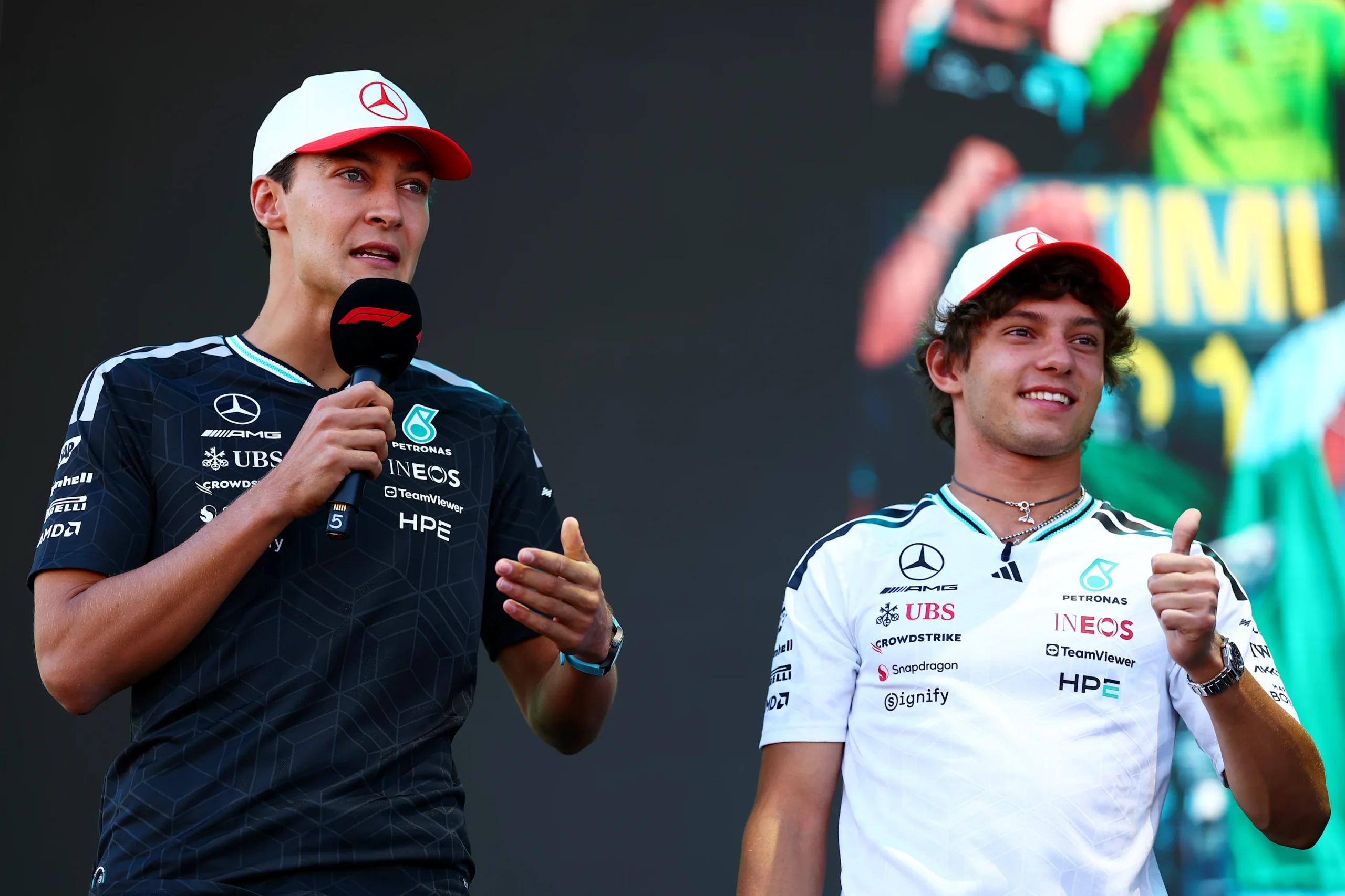 George Russell no se rinde en la lucha por el título de F1 2026 2 MADRID, ESPAÑA - 12 DE SEPTIEMBRE: George Russell de Gran Bretaña y Mercedes AMG Petronas F1 Team y