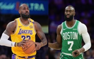 LeBron James y Jaylen Brown