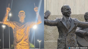 Messi y Gardel, sus estatuas en Venezuela.